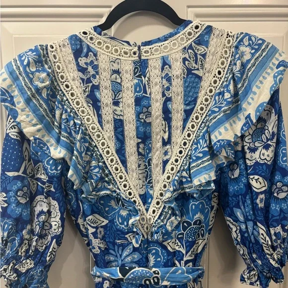 FARM Rio Full of Flowers Blue Floral Jumpsuit Size M - Picture 5 of 6